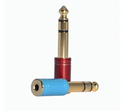 6.35mm 1 4 Inch Male To 3.5mm 1 8 In Jack Stereo Female Adapter Conversion Plug • £6.40