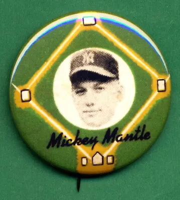 1956 STYLE Yellow Basepaths RP **PIN** Mickey MANTLE Yankees 1-3/4   Basepath • $4.97