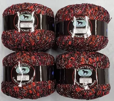 Lot Of 4 Dark Horse Yarns BEAUTIFUL #B119 Metallic Ladder Ribbon Yarn • $11.97