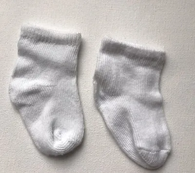 18 Inch  Baby Doll Clothes- White Socks-Fits Baby Annabell • £3.95