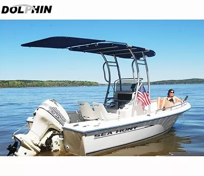 Dolphin Pro2 T Top + Extension Bimini Kit Total 118in Long Shade Black Canopy • $1799