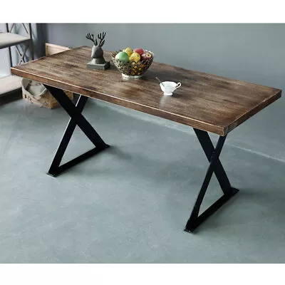  Pair Table/Bench Legs Metal Steel Industrial Rustic X  Shaped Ladder Box Black • £49.95