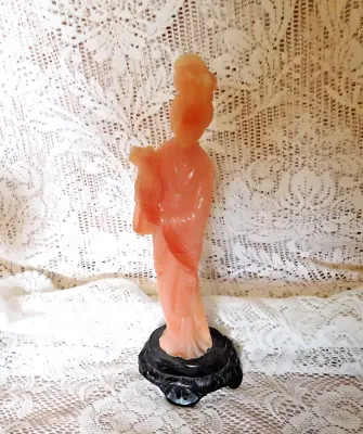 Vintage Asian GEISHA Figurine  ~ Pink Lady ~ Vintage Plastic ~ Signed~ FREE SHIP • $39