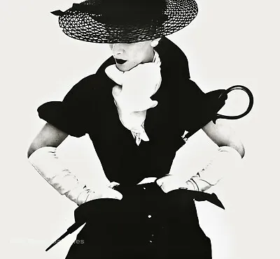 1950/84 Vintage IRVING PENN Female Fashion Umbrella Hat Woman Photo Art 11x14 • $117.12