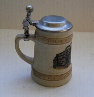 Vintage ALWE 95% Zinn Miniature Lidded Stein Germany Hillscheid Genuine Bierzug • $19.95