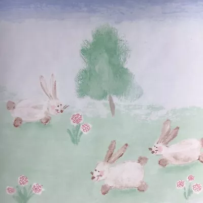 Vintage Designers Guild Children’s Wallpaper 2 Rolls + Border Rabbits Cars Boats • £30