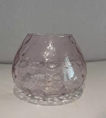 MCM Vintage Retro Mod Empoli Light Pink Optic Coin Dot Glass Fish Bowl Vase • $25