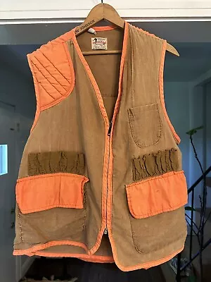 Vintage Canvasback USA Orange Hunting Game Vest With Shell Holders And Game Bag • $12.99