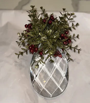 Ganz Large Teardrop Acrylic Crystal Mistletoe Kissing Ball Christmas Ornament • $15