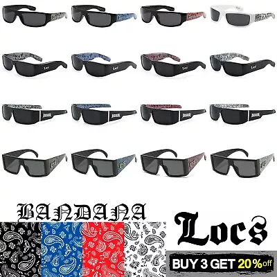 BANDANA LOCS Hardcore Gangster Sunglasses Lowrider Cholo Biker Designer Eyewear • $8.95