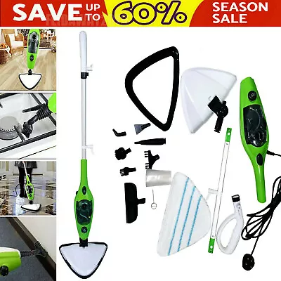 Hot Steam Mop Cleaner 10 In1 Floor 1/2/3 Heads Carpet Window Floor Steamer Pads • £38.30