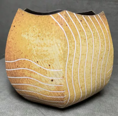 $65 • Buy MCM Studio Art Ceramic Pottery Stoneware Bowl Pot Vase Signed