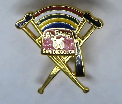 Vintage Masonic Shriner Al Bahr San Diego CA Pin Crutches Rainbow Hospital Pinch • $5.50