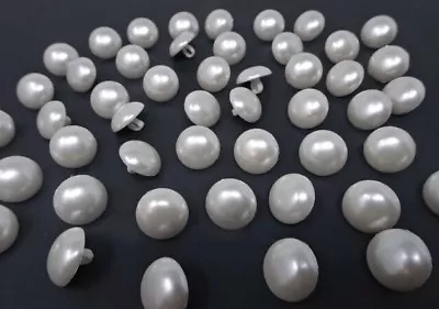 $2.99 • Buy Vintage Faux Pearl White Dome Round Shank Buttons 16mm Lot Of 6 AA83