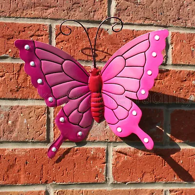 £4.49 • Buy Butterfly Large Pink Metal Butterflies Wall Art Outdoor Garden Decoration