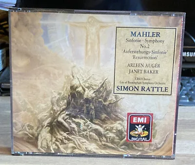 EMI CDC 2CD Rattle CBSO Janet Baker Auger Mahler Symphony 2 “Resurrection” ASD • £6