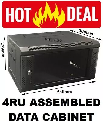4RU 19 Inch Wall Mount Cabinet Server Rack Data 300mm Deep Network Lock Comms 4U • $87.50