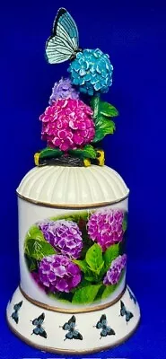 Vintage Butterfly Garden Hydrangea Music Box (works See Video!) • $9.99