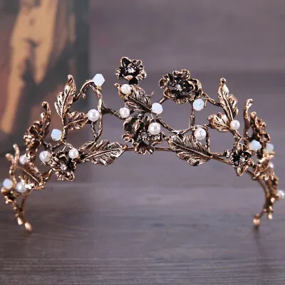 Vintage Baroque Greek Leaf Tiara Crown Queen Bridal Diadem  • $20.99