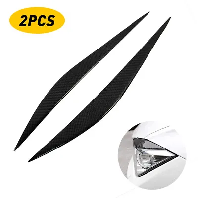 Carbon Fiber Front Headlight Eyebrow Eyelid Cover Trim For BMW 3 Series 13-19 US • $11.39