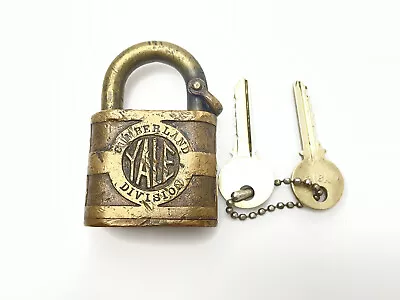 YALE Y&T TOWNE MFG CO Brass Pad Lock With Keys CUMBERLAND DIVISION ANTIQUE VTG • $499.99