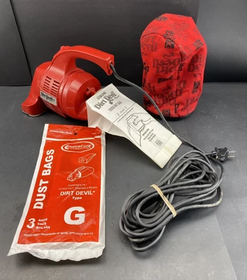 $34.95 • Buy Vintage Royal Dirt Devil Hand Vac Vacuum Model 8130 Vacuum Red Made In USA Works