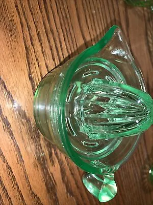 Green Uranium Depression Glass 2 Cup Measuring Cup Juicer Reamer VIntage • $47.99