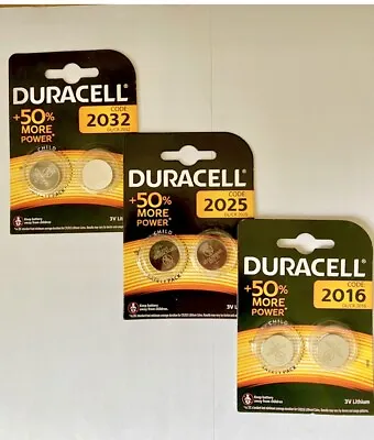 Duracell DL/CR 2032/DL/CR 2025/DL/CR 2016 3V Lithium Button Battery Coin Cell  • £6.99