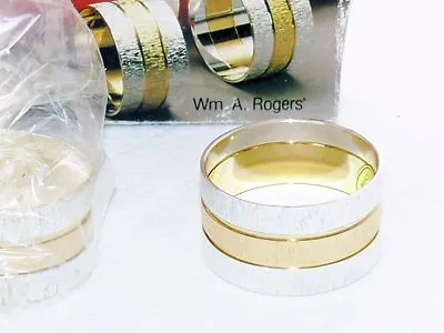 Vintage Set Of 4 William Wm A Rogers Oneida Silverplated Brass Napkin Rings New • $24.99