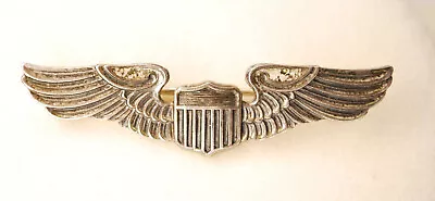 WW2 US Army Air Force Sterling Silver Pilot Wing Pin Back 2  • $21.50