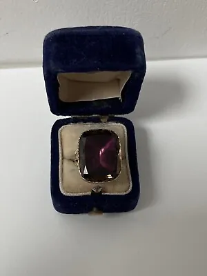 £865 • Buy Georgian Gold Pink Foiled Topaz Ring, Large