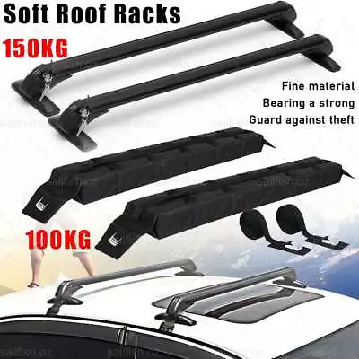 Universal Car Roof Rack Cross Bar 90cm Aluminium Alloy Adjustable Lockable 150kg • $55.99