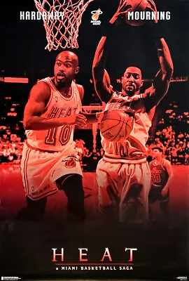 Miami Heat SAGA 1996 Tim Hardaway Alonzo Mourning Vintage NBA 23x35 Wall POSTER • $35.99