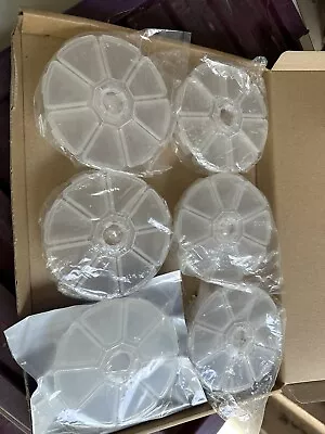 £3.99 • Buy 6 X Plastic Circle 8 Compartment Bead, Gem, Sequins Diamond Art Storage Boxes