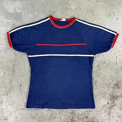 Striped T Shirt Vtg Basic Ringer Vtg 70s 80s USA 5050 • $20