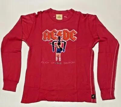 Men's Trunk LTD ACDC ANGUS YOUNG Thermal Long Sleeve T-Shirt L Red • $36.50