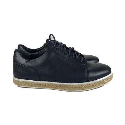 $28.51 • Buy Zara Shoes 7 Men New $69 Blue Leather Lace Up Espadrille Jute Deportivo Trainers