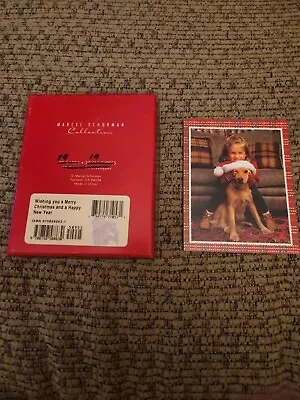 2 PKGS CHRISTMAS CARDS Marcel Schurman - 19 & 20 Cards Girl & Dog In Santa Hat • $22.22