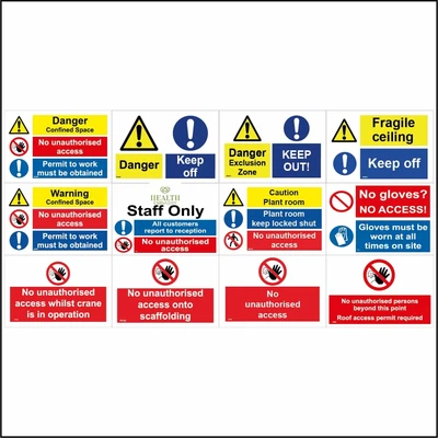 £5.78 • Buy Danger Warning Signs Permit Staff Access Fragile Space Crane Machinery GBL267