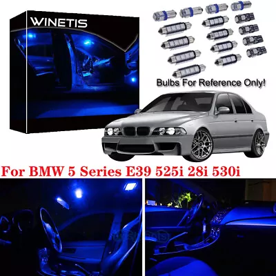 20x Blue Interior Canbus LED Light Package For BMW 5 Series E39 525i 28i 530i M  • $19.99