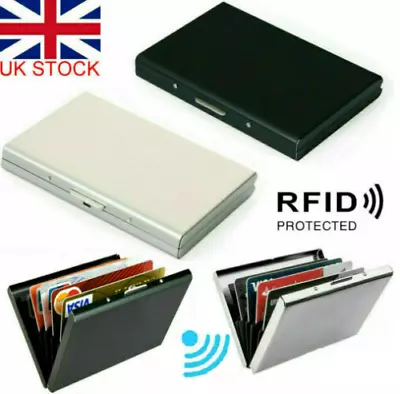 £3.95 • Buy RFID Blocking Credit Card Holders Aluminum Protector Metal Wallet Thin Case Box.