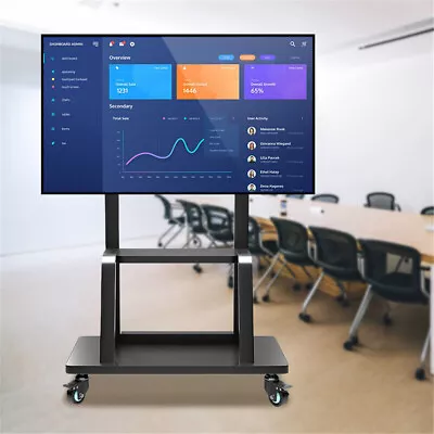 Mobile TV Cart Floor Stand Mount Height Adjustable Large Trolley For 32- 80'' TV • £84.91