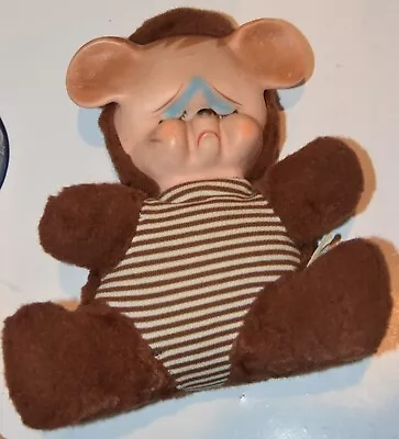 Vintage Pouting Animals Knickerbocker Teddy Bear Plush Sad Rubber Face • $39.99