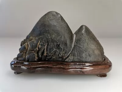 Suiseki Mountain And Waterfall Viewing Stone Bonsai Zen Japanese Abekawa 180g • $64