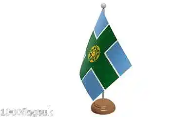 £7.50 • Buy Derbyshire County Table Desk Flag With Wooden Base