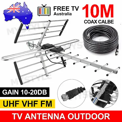 Digital Outdoor TV Antenna UHF VHF FM 4 AUSTRALIAN Conditions Country Areas New • $26.85