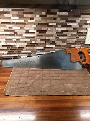 Vintage Henry Disston & Sons 26 Inch Hand Saw With Victory Logol • $15