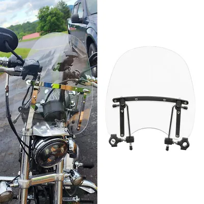 Clear Motorcycle Windshield For7/8'' 1'' Handlebar For Harley Sportster 883 1200 • $69.24