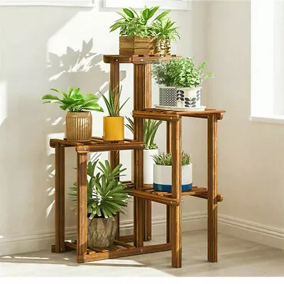 Corner Design Wood Plant Stand Flower Display Rack Holder Indoor Garden Balcony • $46.92