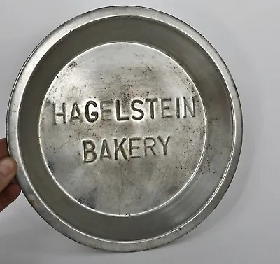 Antique Vintage Pie Tin Plate 9  From Hagelstein Bakery In Royal Oak Michigan • $17.50